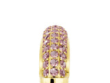 Yellow gold Three-Row Pavé Round Morganite Dome Band_11