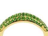 Yellow gold Three-Row Pavé Round Peridot Dome Band_10