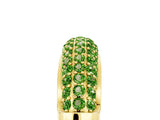 Yellow gold Three-Row Pavé Round Peridot Dome Band_11