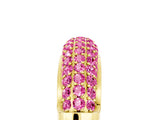 Yellow gold Three-Row Pavé Round Pink Sapphire Dome Band_23