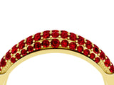 Yellow gold Three-Row Pavé Round Ruby Dome Band_10