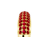Yellow gold Three-Row Pavé Round Ruby Dome Band_11