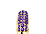 Yellow gold Three-Row Pavé Round Tanzanite Dome Band_11