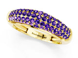 Yellow gold Three-Row Pavé Round Tanzanite Dome Band_7
