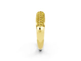 Yellow gold Three-Row Pavé Round Yellow Sapphire Dome Band_20
