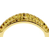 Yellow gold Three-Row Pavé Round Yellow Sapphire Dome Band_22