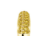 Yellow gold Three-Row Pavé Round Yellow Sapphire Dome Band_23