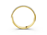 Yellow gold Three-Row Pave Round Diamond Eternity Band with Shared Prong Setting_24