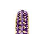 Yellow gold Three-Row Round Amethyst Eternity Band with Shared Prong Setting_11
