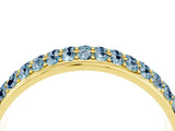 Yellow gold Three-Row Round Aquamarine Eternity Band with Shared Prong Setting_10