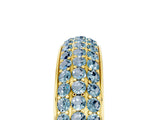 Yellow gold Three-Row Round Aquamarine Eternity Band with Shared Prong Setting_11
