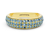 Yellow gold Three-Row Round Aquamarine Eternity Band with Shared Prong Setting_6