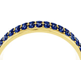 Yellow gold Three-Row Round Blue Sapphire Eternity Band with Shared Prong Setting_10