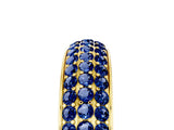 Yellow gold Three-Row Round Blue Sapphire Eternity Band with Shared Prong Setting_11
