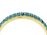 Yellow gold Three-Row Round Blue Topaz Eternity Band with Shared Prong Setting_10