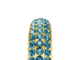 Yellow gold Three-Row Round Blue Topaz Eternity Band with Shared Prong Setting_11