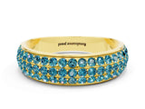 Yellow gold Three-Row Round Blue Topaz Eternity Band with Shared Prong Setting_6
