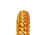 Yellow gold Three-Row Round Citrine Eternity Band with Shared Prong Setting_11