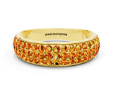Yellow gold Three-Row Round Citrine Eternity Band with Shared Prong Setting_6