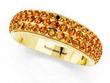 Yellow gold Three-Row Round Citrine Eternity Band with Shared Prong Setting_7