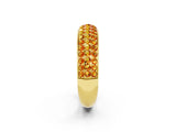 Yellow gold Three-Row Round Citrine Eternity Band with Shared Prong Setting_8