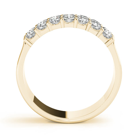 Yellow gold Three-Row Round Diamond Channel Band with Shared Prong Setting 2