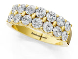 Yellow gold Three-Row Round Diamond Channel Band with Shared Prong Setting_42