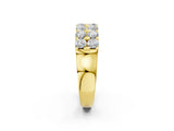 Yellow gold Three-Row Round Diamond Channel Band with Shared Prong Setting_43