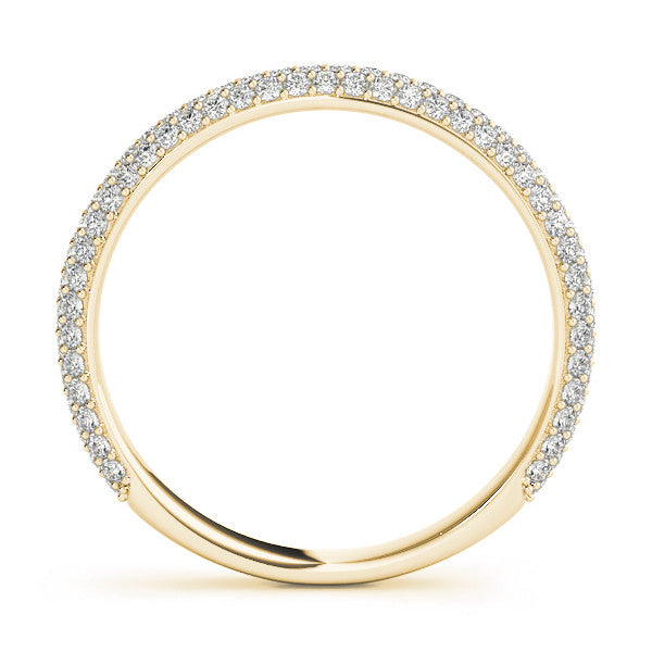Yellow gold Three-Row Round Diamond Pavé Eternity Band 2