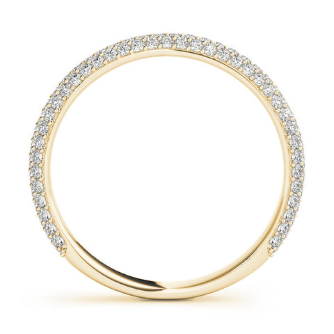 Yellow gold Three-Row Round Diamond Pavé Eternity Band 2
