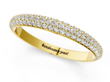 14K Yellow Gold Three-Row Round Diamond Pavé Eternity Band