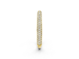 14K Yellow Gold Three-Row Round Diamond Pavé Eternity Band