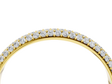 14K Yellow Gold Three-Row Round Diamond Pavé Eternity Band