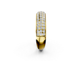 Yellow gold Three-Row Round Diamond Pave Eternity Band with Shared Prong Setting_113