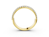 Yellow gold Three-Row Round Diamond Pave Eternity Band with Shared Prong Setting_114