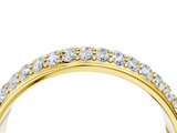 Yellow gold Three-Row Round Diamond Pave Eternity Band with Shared Prong Setting_115