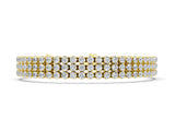 Yellow gold Three-Row Round Diamond Tennis Bracelet with Bezel Setting_2