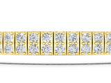 Yellow gold Three-Row Round Diamond Tennis Bracelet with Prong Setting_3