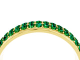 Yellow gold Three-Row Round Emerald Eternity Band with Shared Prong Setting_10