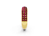 Yellow gold Three-Row Round Garnet Eternity Band with Shared Prong Setting_8