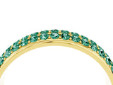 Yellow gold Three-Row Round Green Sapphire Eternity Band with Shared Prong Setting_10