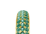 Yellow gold Three-Row Round Green Sapphire Eternity Band with Shared Prong Setting_11