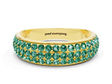 Yellow gold Three-Row Round Green Sapphire Eternity Band with Shared Prong Setting_6