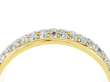 Yellow gold Three-Row Round Moissanite Eternity Band with Shared Prong Setting_10
