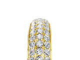 Yellow gold Three-Row Round Moissanite Eternity Band with Shared Prong Setting_11