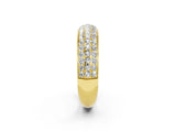 Yellow gold Three-Row Round Moissanite Eternity Band with Shared Prong Setting_8