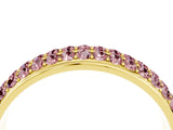 Yellow gold Three-Row Round Morganite Eternity Band with Shared Prong Setting_10