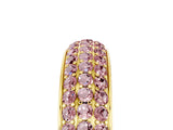 Yellow gold Three-Row Round Morganite Eternity Band with Shared Prong Setting_11