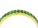 Yellow gold Three-Row Round Peridot Eternity Band with Shared Prong Setting_10