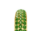 Yellow gold Three-Row Round Peridot Eternity Band with Shared Prong Setting_11